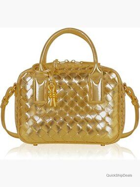 Handmade Woven Top-handle Shoulder Bag Crossbody Purse PU Leather